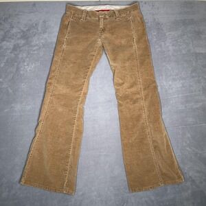 Levi's Corduroy Flare Pants Women's 5M Tan Mid‎ Rise Stretch Retro Y2K